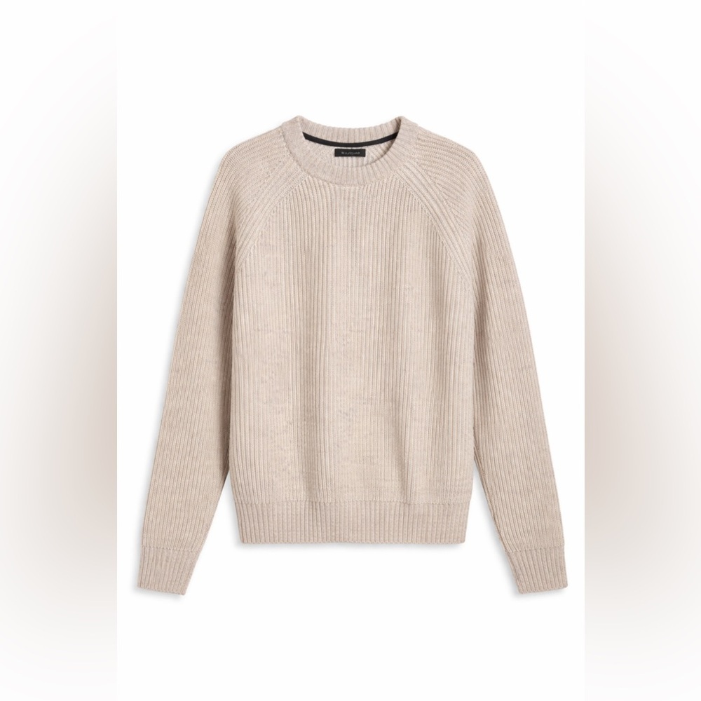 NAADAM Ribbed Wool Cashmere Blend Crewneck Sweater – Women’s L – Heather Oatmeal - Picture 2 of 9